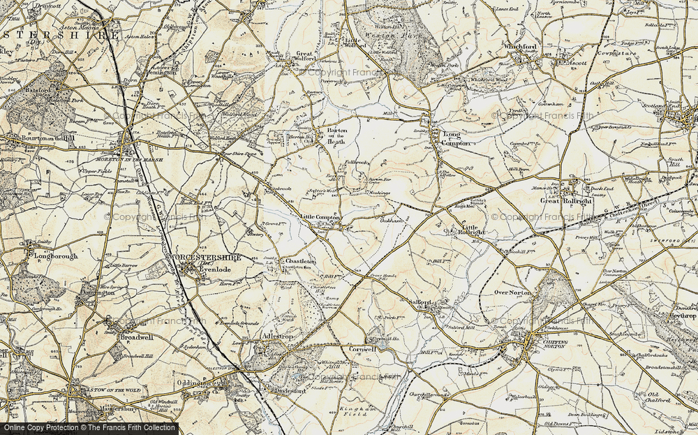 Old Map of Historic Map covering Barton Hill in 1899