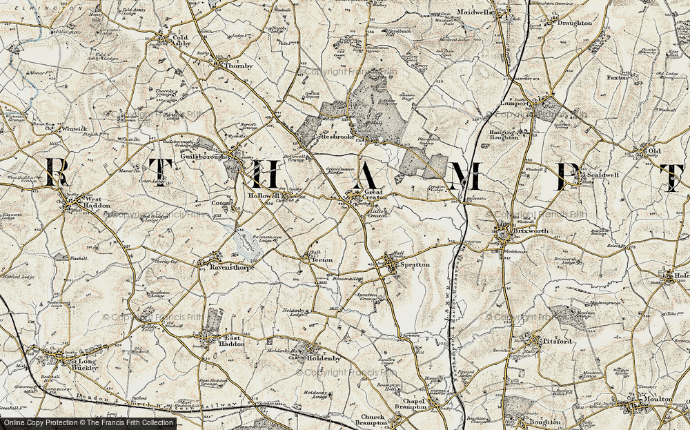 Old Map of Little Creaton, 1901 in 1901