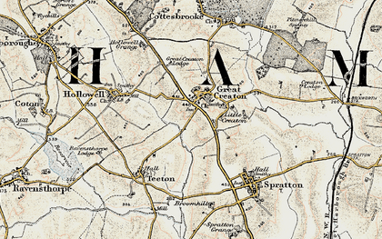 Old map of Little Creaton in 1901
