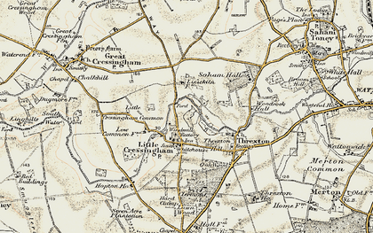 Old map of Little Cressingham in 1901-1902