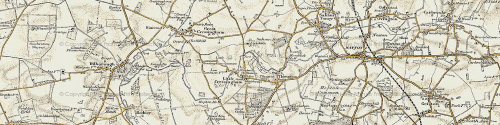 Old map of Little Cressingham in 1901-1902