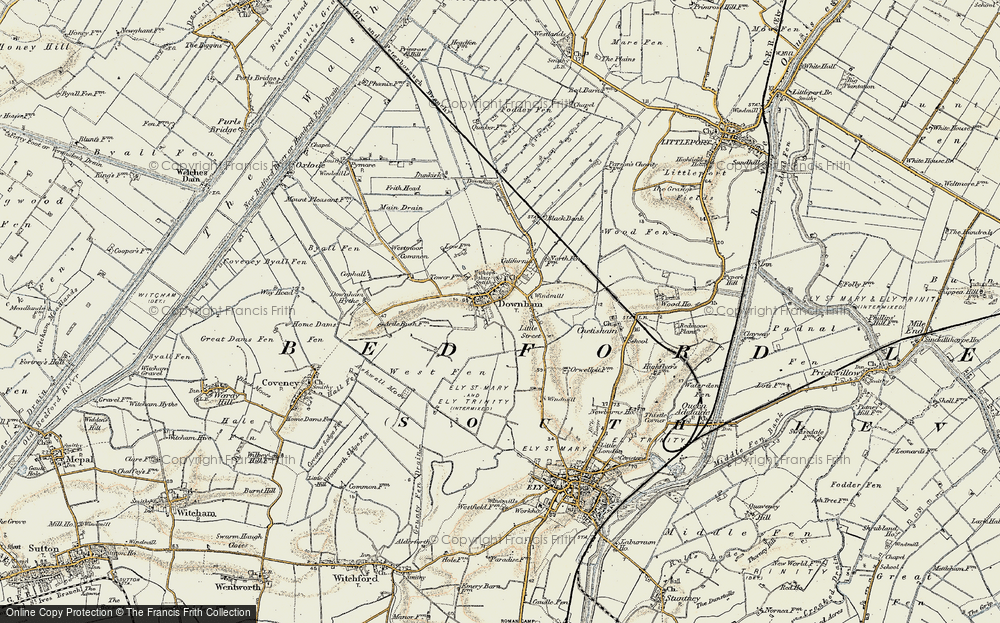 Old Map of Little Downham, 1901 in 1901