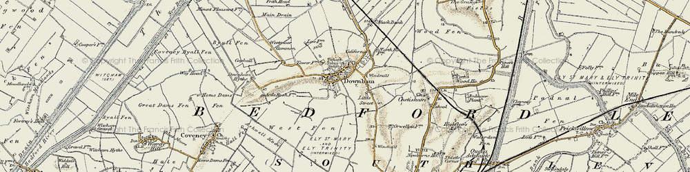 Old map of Little Downham in 1901