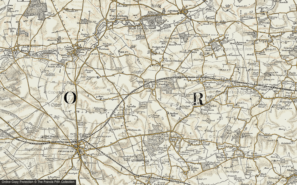 Old Map of Little Dunham, 1901-1902 in 1901-1902