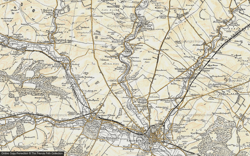 Old Map of Little Durnford, 1897-1899 in 1897-1899
