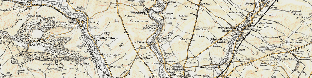 Old map of Little Durnford in 1897-1899