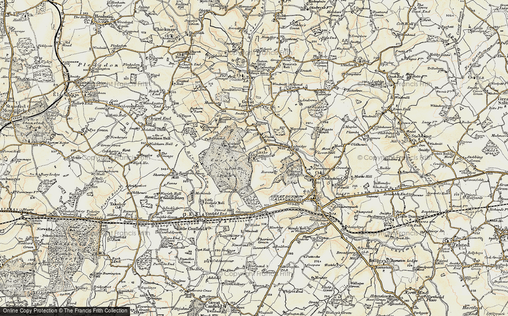 Old Map of Little Easton, 1898-1899 in 1898-1899