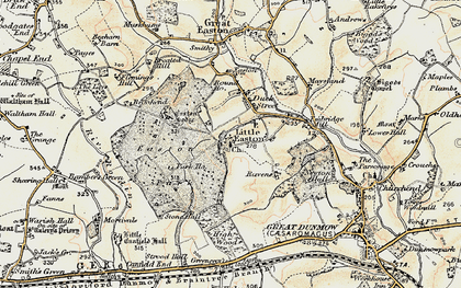 Old map of Little Easton in 1898-1899