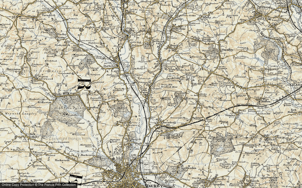 Old Map of Little Eaton, 1902-1903 in 1902-1903