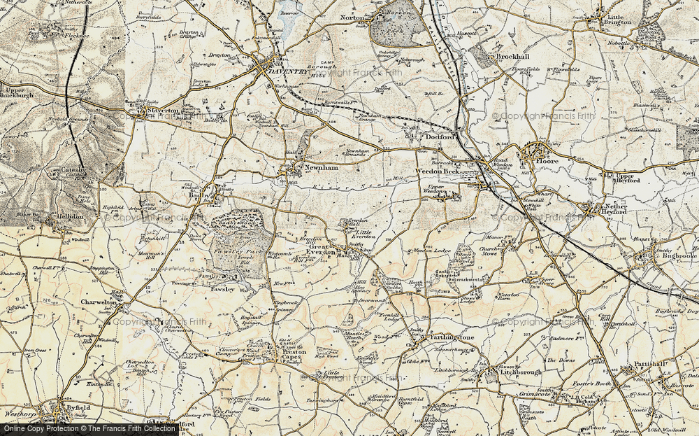 Old Map of Little Everdon, 1898-1901 in 1898-1901