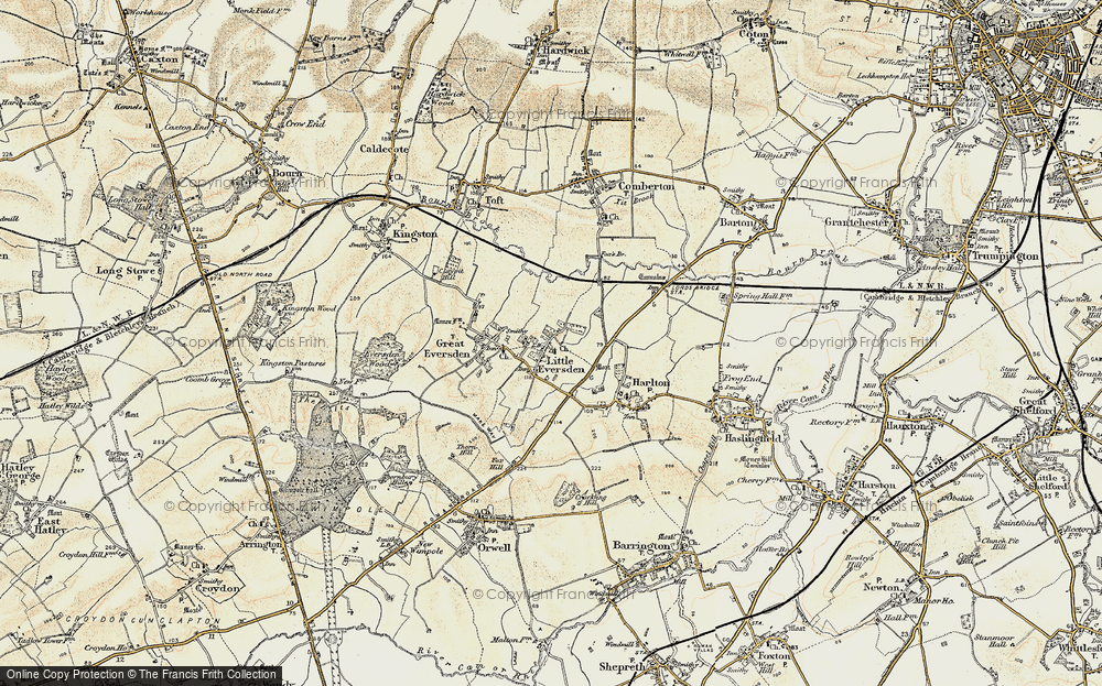 Old Map of Little Eversden, 1899-1901 in 1899-1901