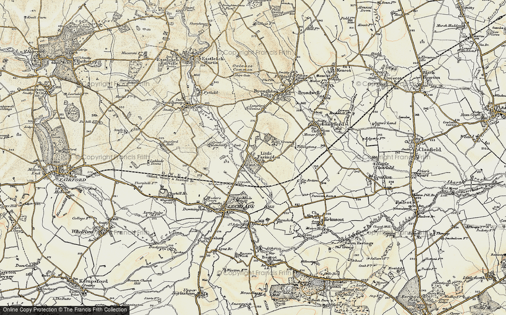 Old Map of Little Faringdon, 1898-1899 in 1898-1899