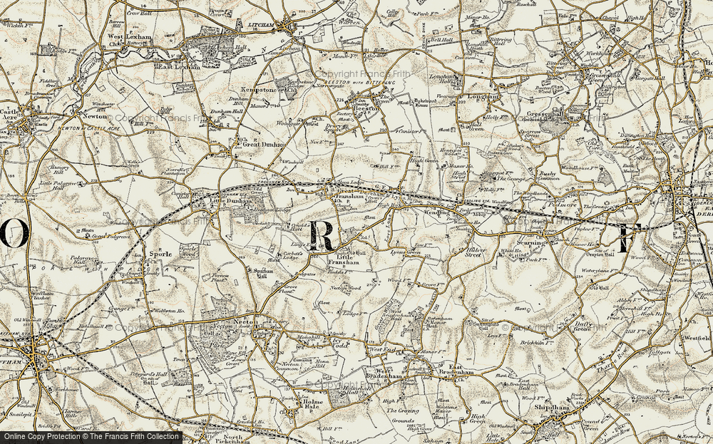 Old Map of Little Fransham, 1901-1902 in 1901-1902