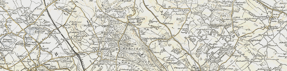 Old map of Ashridge Park in 1898