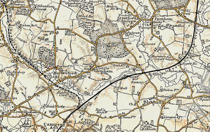 Old map of Little Glemham in 1898-1901