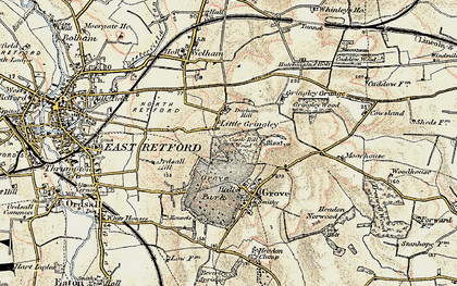 Old map of Little Gringley in 1902-1903