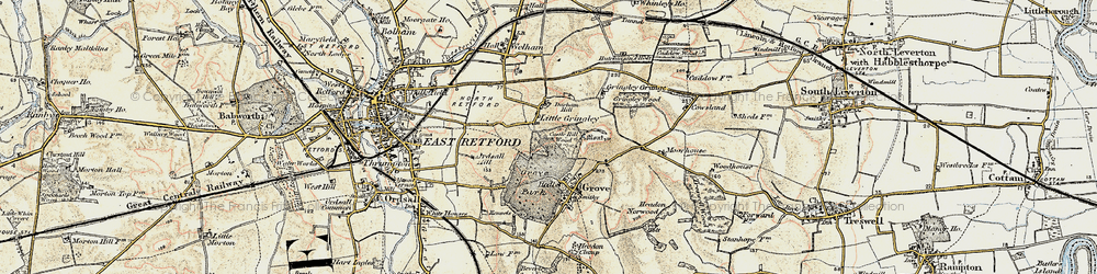 Old map of Little Gringley in 1902-1903
