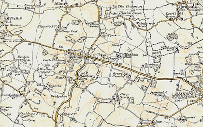 Old map of Little Hadham in 1898-1899