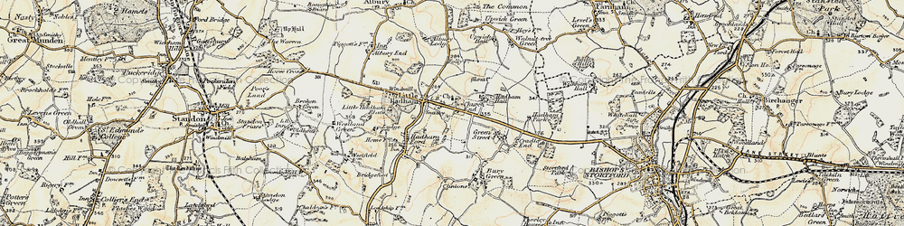 Old map of Little Hadham in 1898-1899