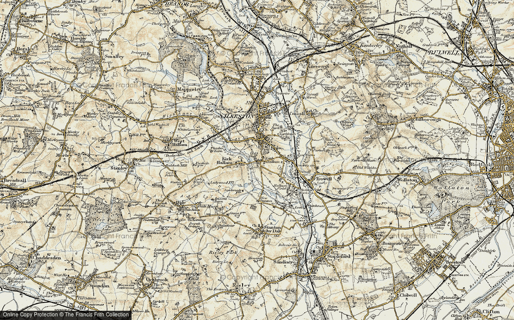 Old Map of Little Hallam, 1902-1903 in 1902-1903