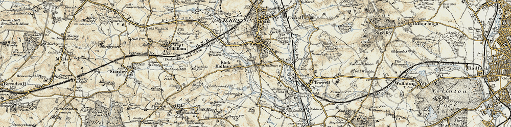 Old map of Little Hallam in 1902-1903