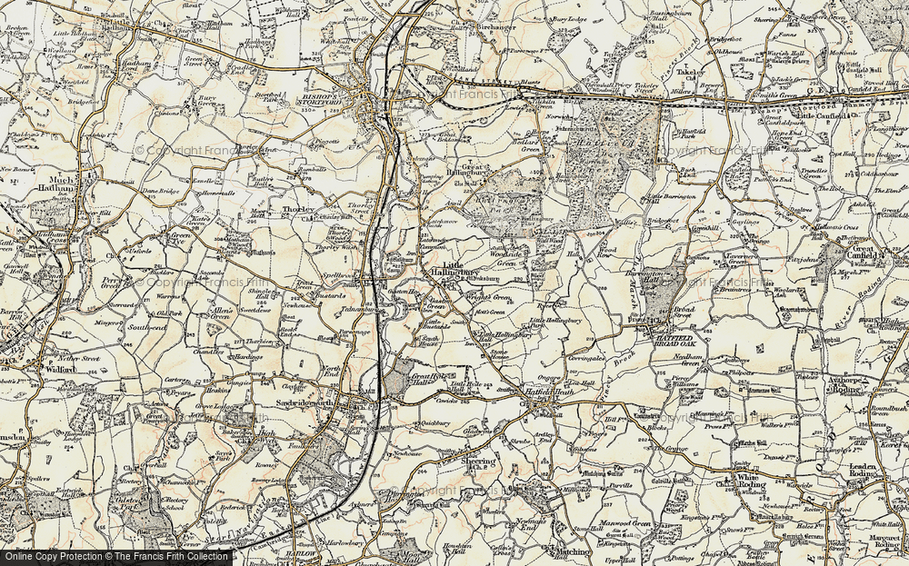 Old Map of Little Hallingbury, 1898-1899 in 1898-1899