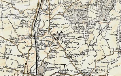 Old map of Little Hallingbury in 1898-1899