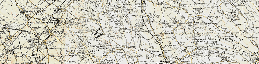Old map of Little Hampden in 1897-1898