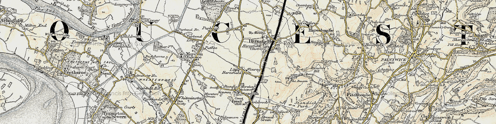 Old map of Little Haresfield in 1898-1900