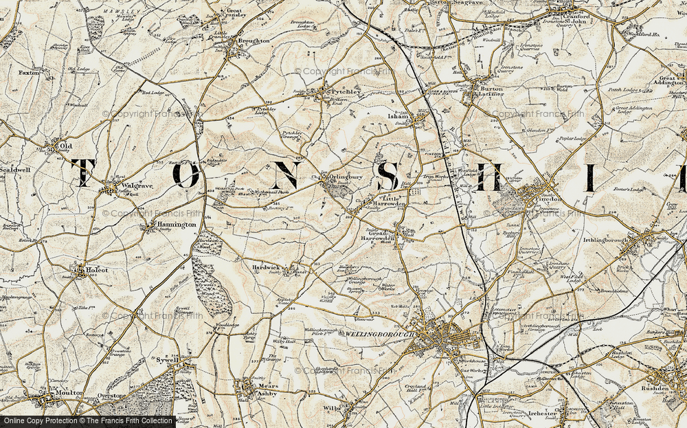 Old Map of Little Harrowden, 1901 in 1901