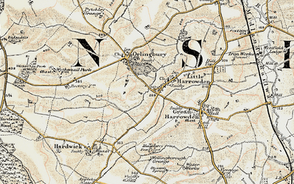 Old map of Little Harrowden in 1901