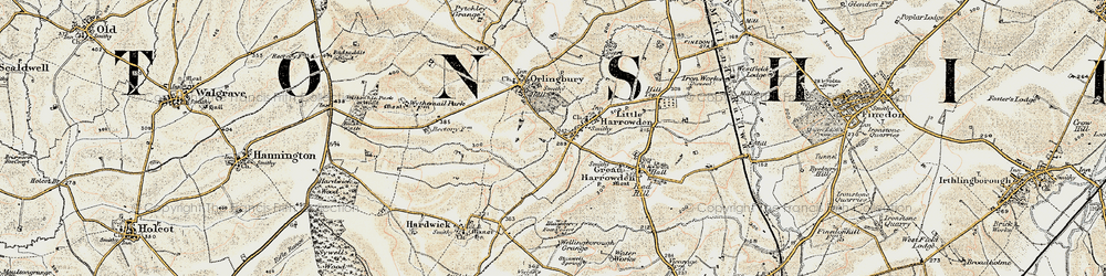 Old map of Little Harrowden in 1901