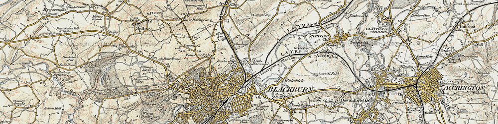 Old map of Little Harwood in 1903