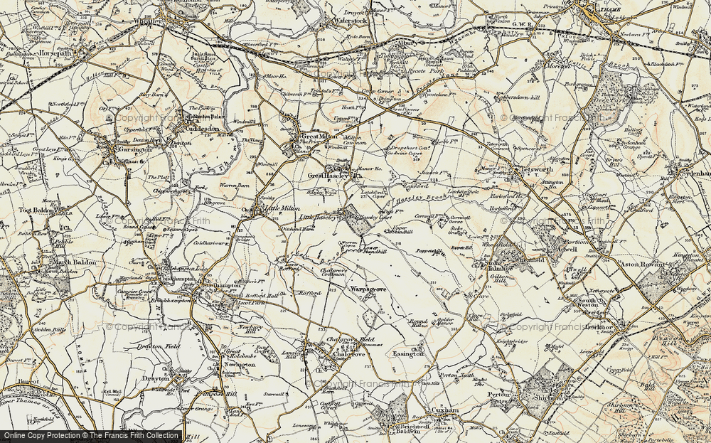 Old Map of Little Haseley, 1897-1899 in 1897-1899