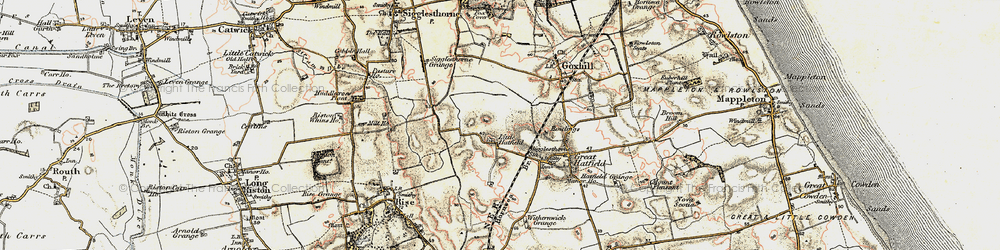 Old map of Little Hatfield in 1903-1908