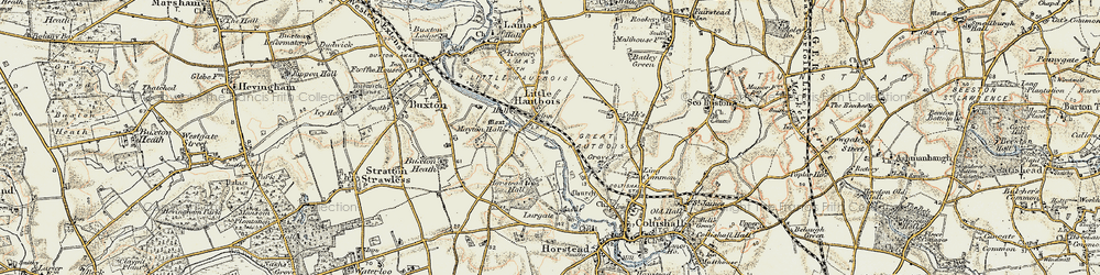 Old map of Little Hautbois in 1901-1902