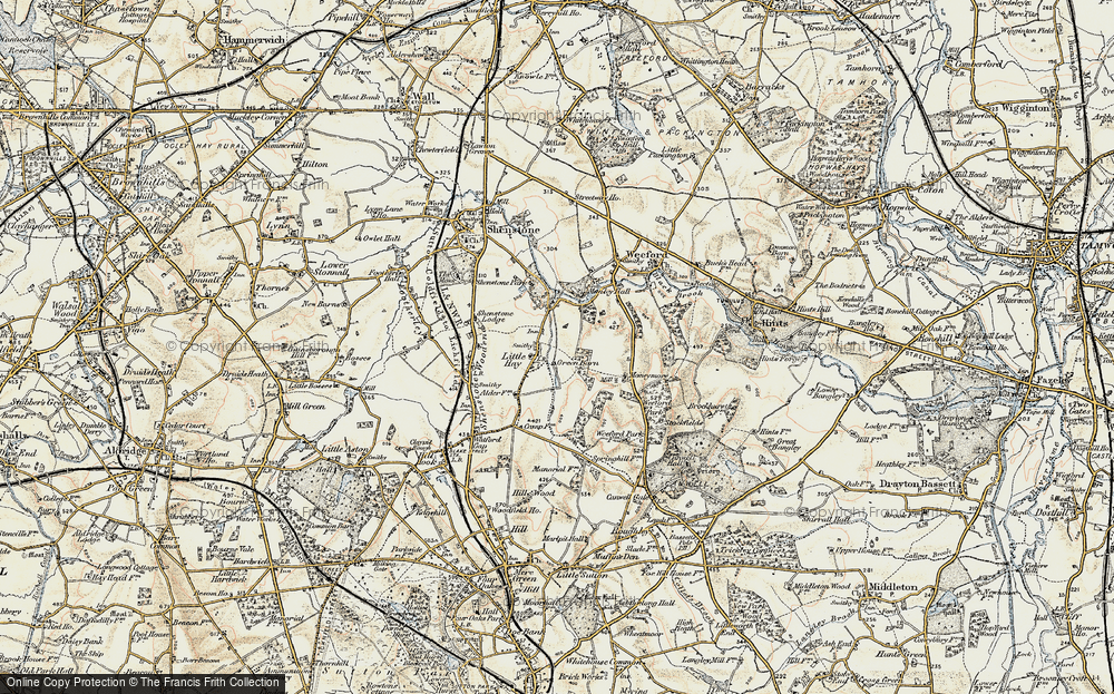 Old Map of Historic Map covering Moneymore in 1901-1902