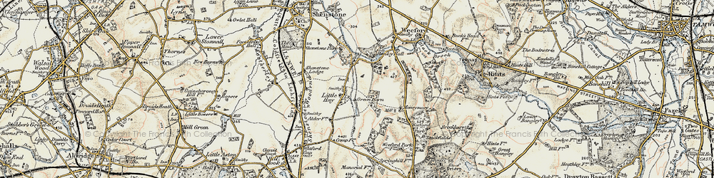 Old map of Moneymore in 1901-1902