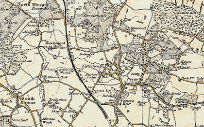 Old map of Boltons Park in 1897-1898