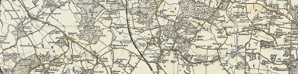 Old map of Northaw Place in 1897-1898