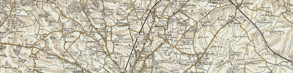Old map of Little Heath in 1901-1902