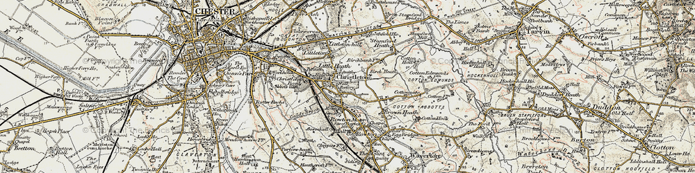 Old map of Little Heath in 1902-1903