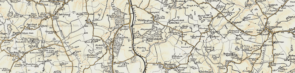 Old map of Little Henham in 1898-1899