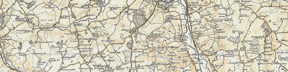 Old map of Auberies in 1898-1901