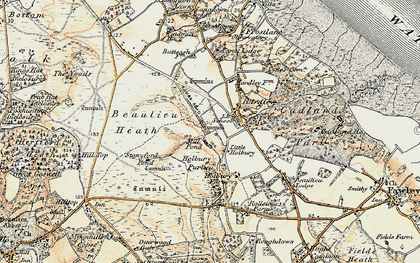 Old map of Little Holbury in 1897-1909