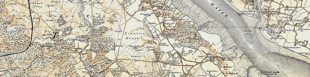 Old map of Little Holbury in 1897-1909
