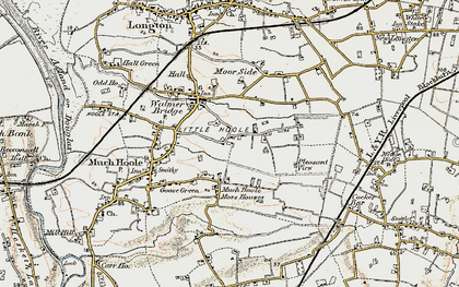 Old map of Little Hoole Moss Houses in 1902-1903