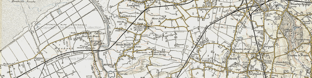 Old map of Little Hoole Moss Houses in 1902-1903