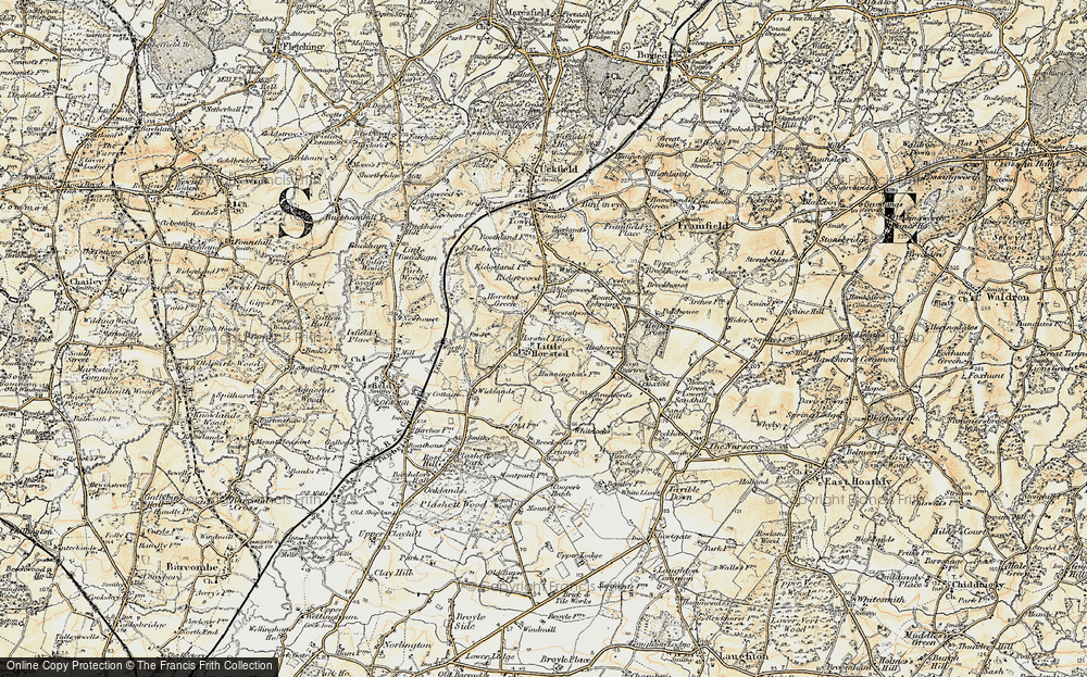 Old Map of Little Horsted, 1898 in 1898
