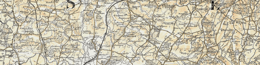 Old map of Little Horsted in 1898